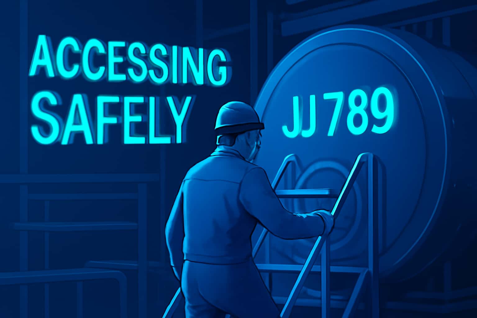 Informational scene showcasing access guidelines for JJ 789.