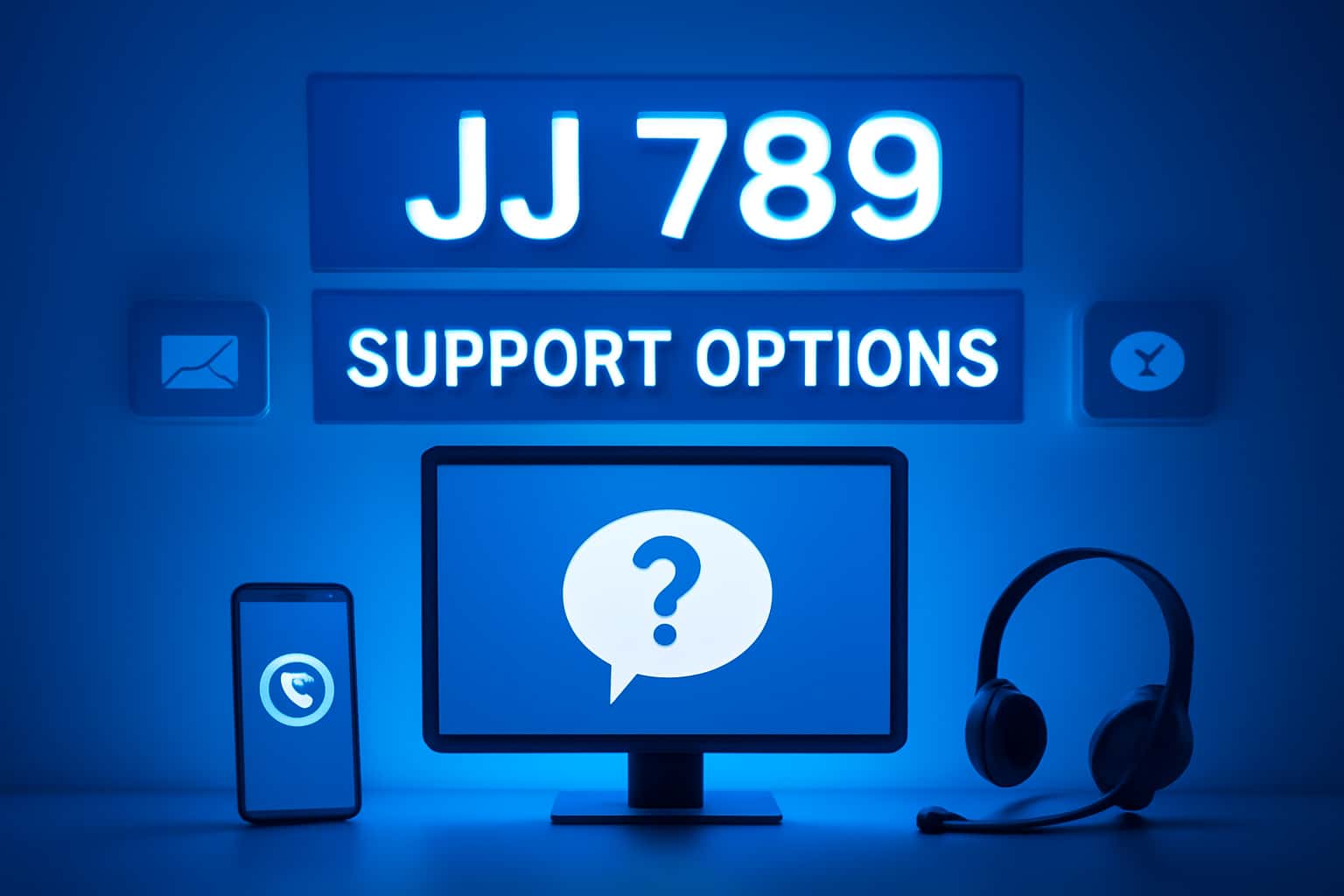 Informational graphic about JJ 789 support options