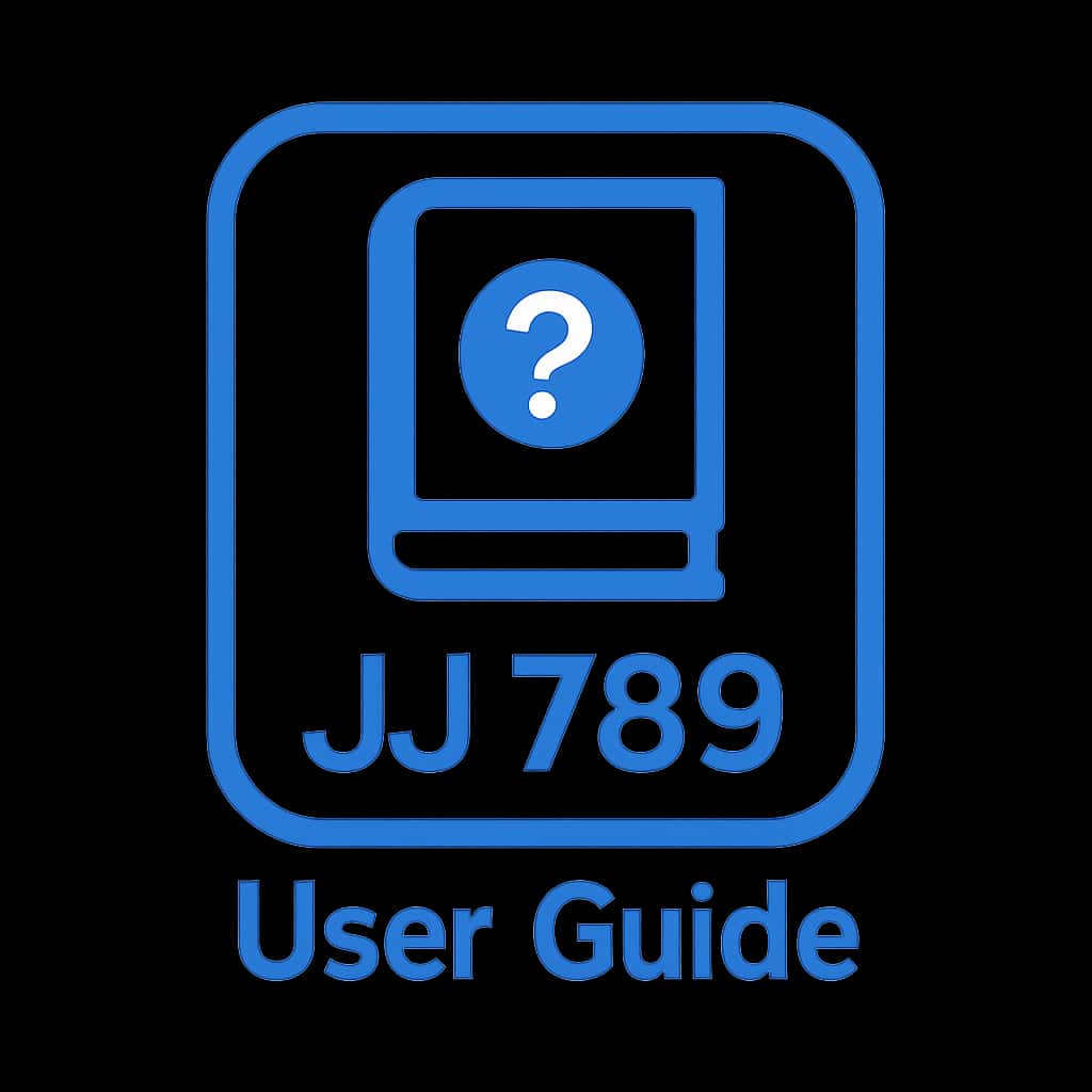 A badge design symbolizing the JJ 789 User Guide.