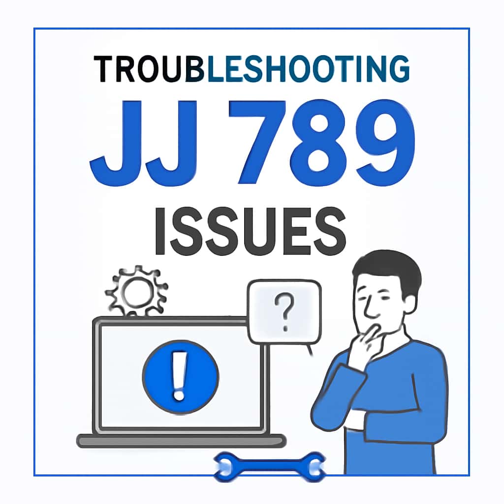 An educational diagram illustrating common troubleshooting steps for JJ 789.